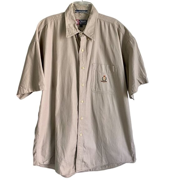 Chaps Short Sleeve Button Down Cotton Shirt Men's Large - Picture 4 of 7